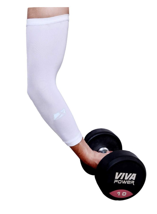 Vector X CSA-002-B Compression Arm Sleeves - White, L - Image 1